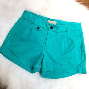 BANANA REPUBLIC Teal Pleated Shorts w/ Pockets